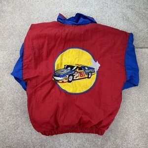 Vintage Made In‎ USA Kenny Wallace Full Zip Windbreaker Youth Size S Multicolor